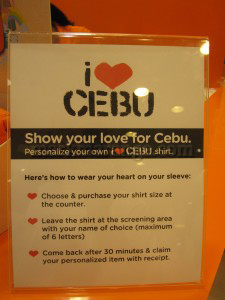 Personalize your "I Love Cebu" Shirt