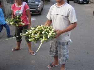 Selling Palm Leaves to Worshipers