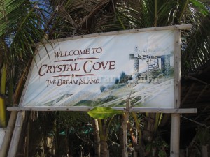 Welcome sign of Crystal Cove
