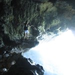 Lisa at Cave 2 with Splashing Waters