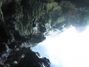 Lisa at Cave 2 with Splashing Waters