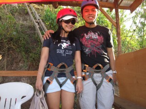 Mark and Lisa enjoying the Zip-line