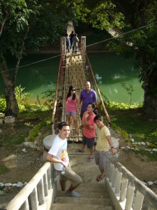 Concrete stairs and the bridge