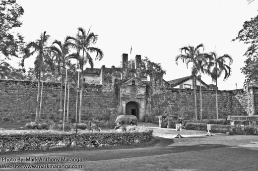 Concrete Fort in Grayscale