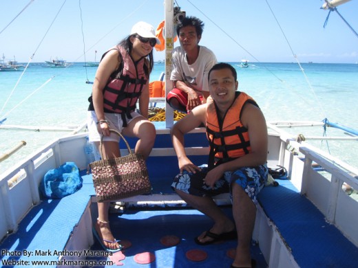 Enjoying the trip with the local boatman