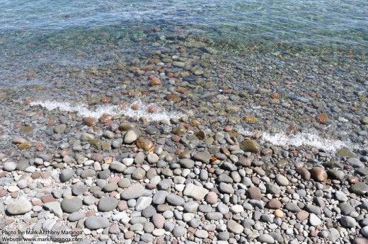 The rocky clean beach