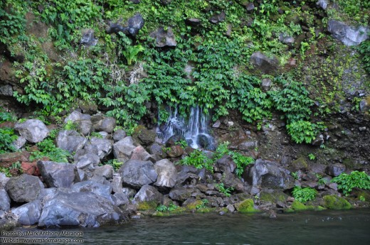 Water coming from the rocks