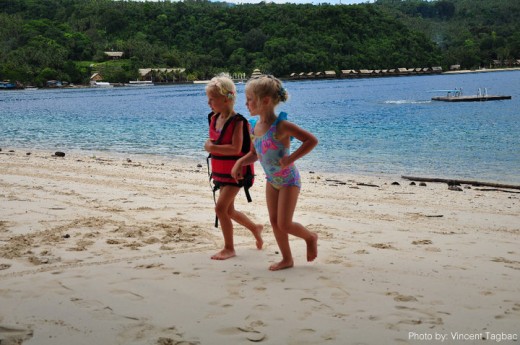 Foreign Kids enjoying the beach