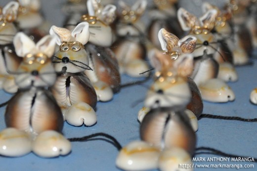 Souvenirs - Rabbits made from Shells