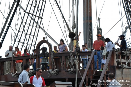 Visitors at the Front Deck of Galleon Andalucia