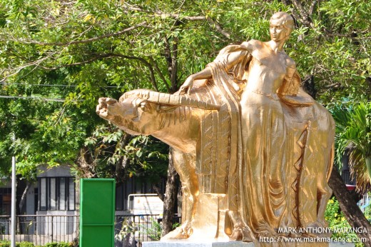 Gold Carabao with Woman