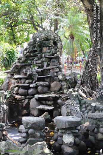 Pond with stone design