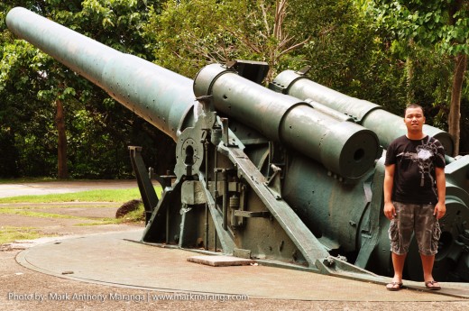 Mark near the cannon