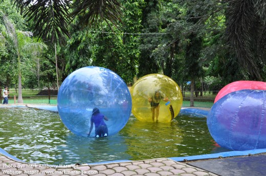 Walking in Water Surface inside an Inflatable Ball