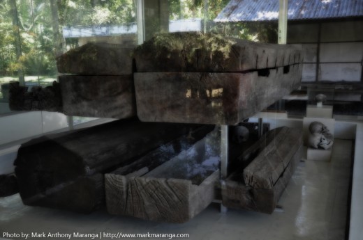 Old Wooden Caskets and Skulls