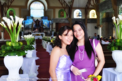 Rhea and wife Lisa inside the church