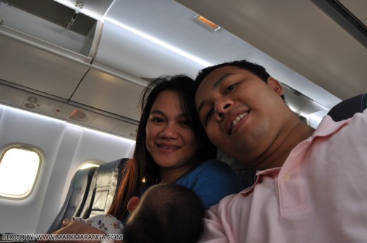 Mark, Lisa & Sam inside the Cebu Pacific Plane