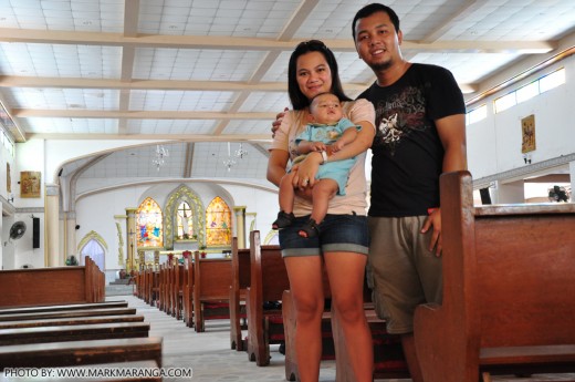 Mark, Lisa and Sam at St. Raphael Church