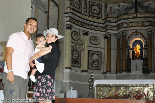 Family picture inside the church