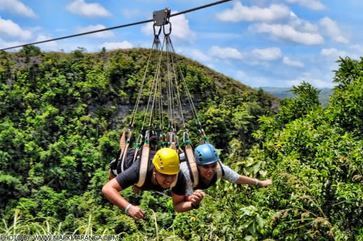 Holding-hands while Ziplining