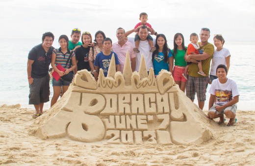 Maranga Family in Boracay with the Sand Castle
