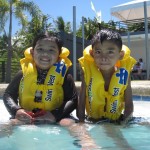 Sam and Friend Jebjeb at the big pool