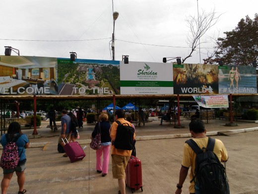 Outside the Puerto Princesa Airport Terminal