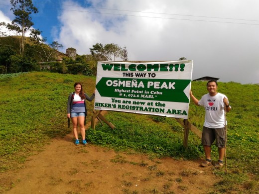 Mark & Lisa at the Osmena Peak Signage