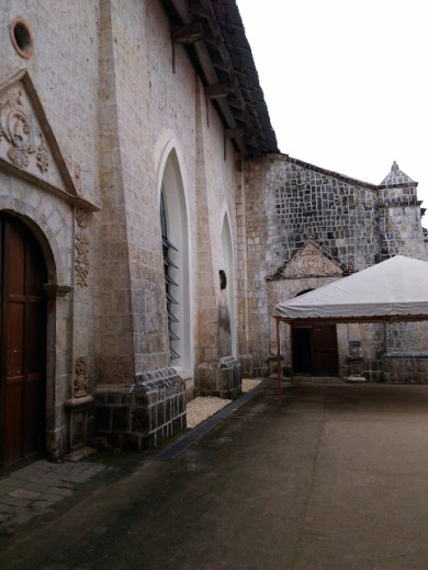 The sturdy walls of the church