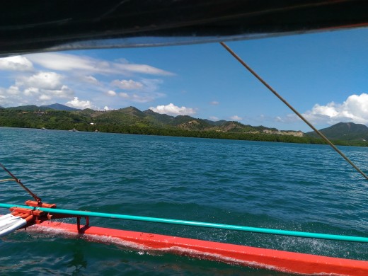 View of the mountains of mainland Palawan