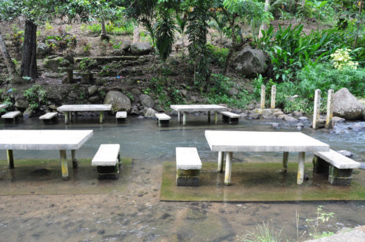 Concrete Tables and Chairs for Picnic at Mimbalot Falls