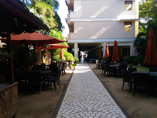 Walkway to the Costabella Hotel