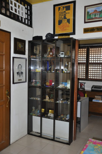 Small Items on Display in a Cabinet