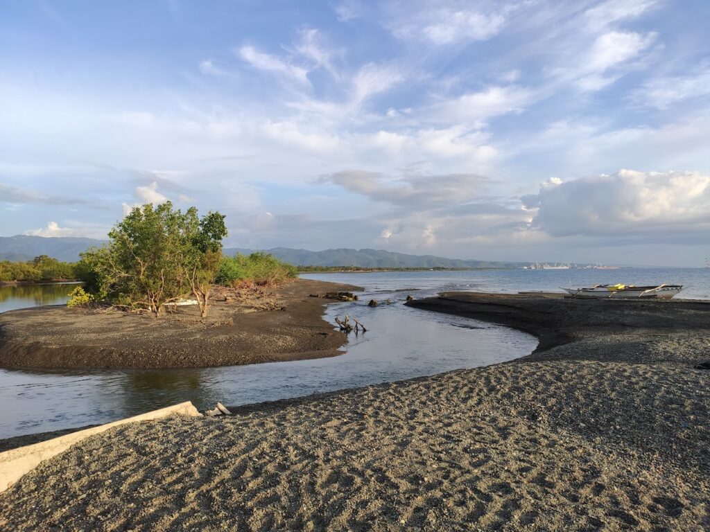 Beach area with islet