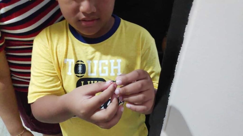 Holding a dragonfly