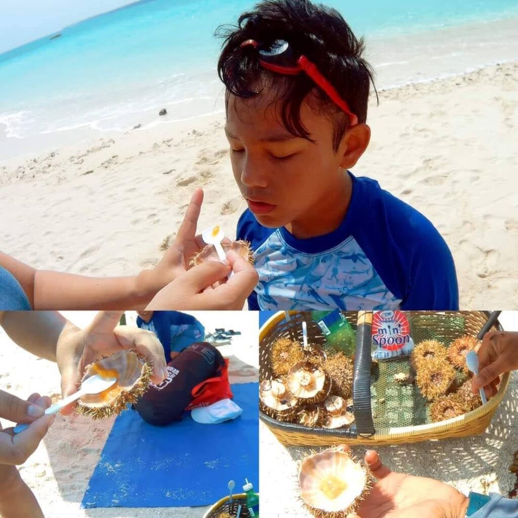 Eating swaki in Camiguin