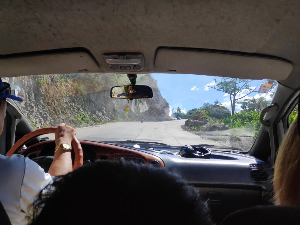 Inside the vehicle while in Bukidnon